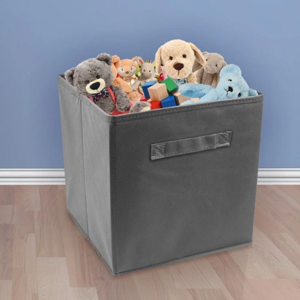Black Collapsible Storage Cube 11” x 11” x 10.5” Space Saving Solution Single